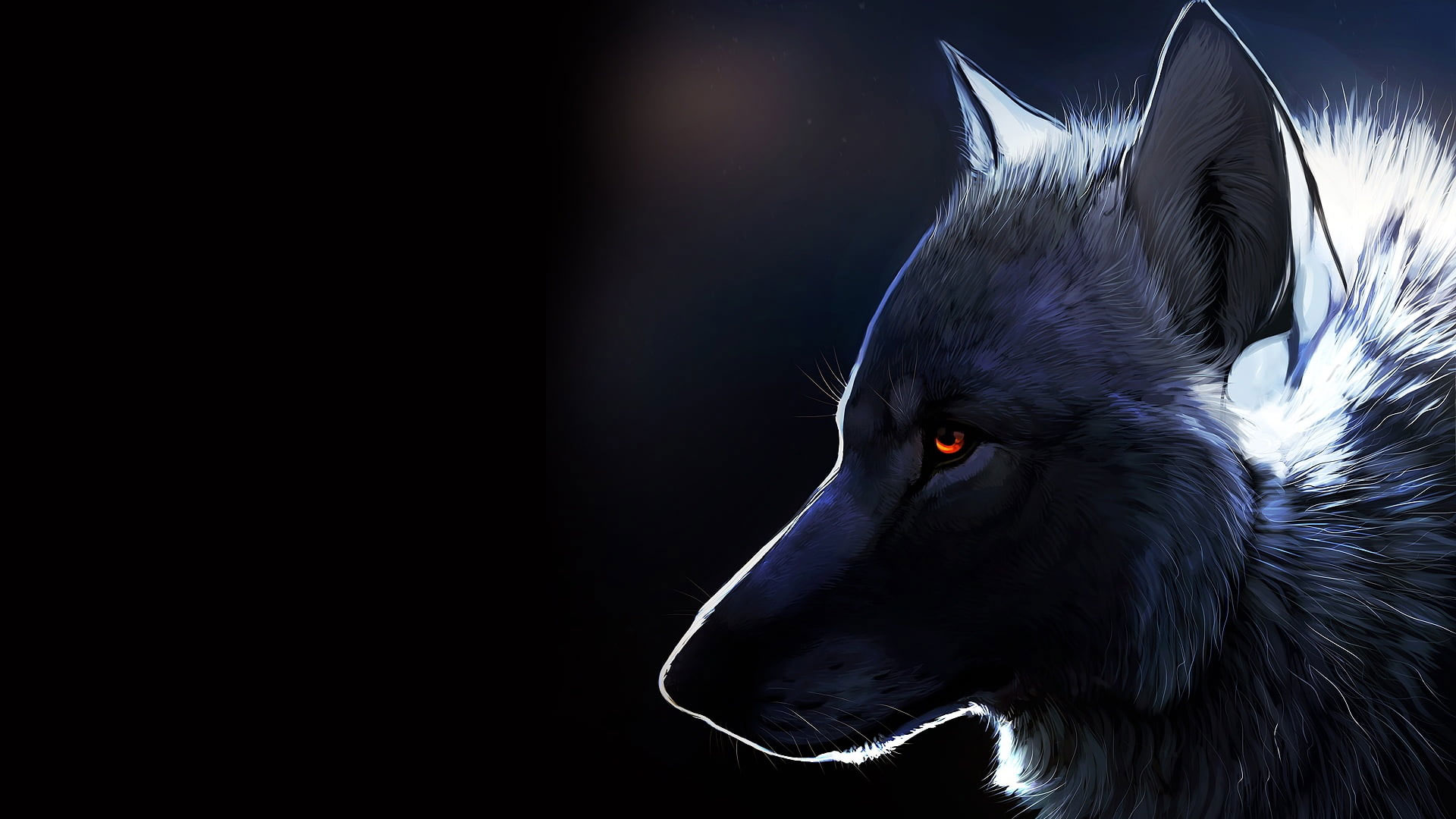 Wolf wallpaper illustration, nature, fantasy art, glowing eyes, dark, animals • Wallpaper For You HD Wallpaper For Desktop & Mobile