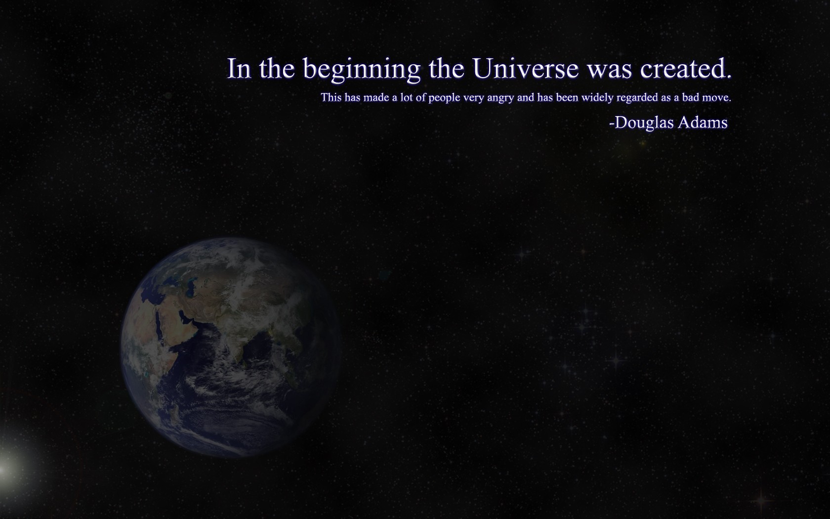quotes douglas adams earth the hitchhikers guide to the galaxy 1680x1050 wallpaper