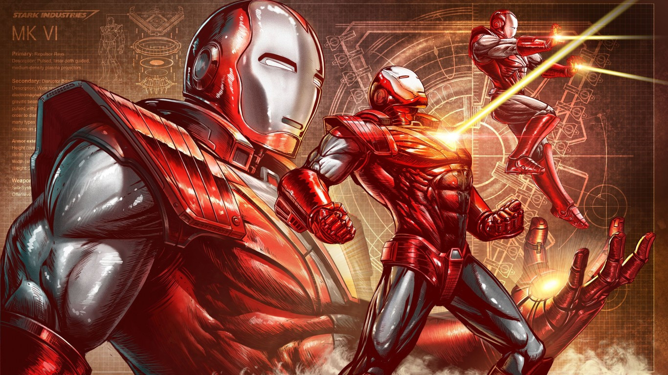 Download 1366x768 Iron Man, Marvel, Comics Wallpaper for Laptop, Notebook