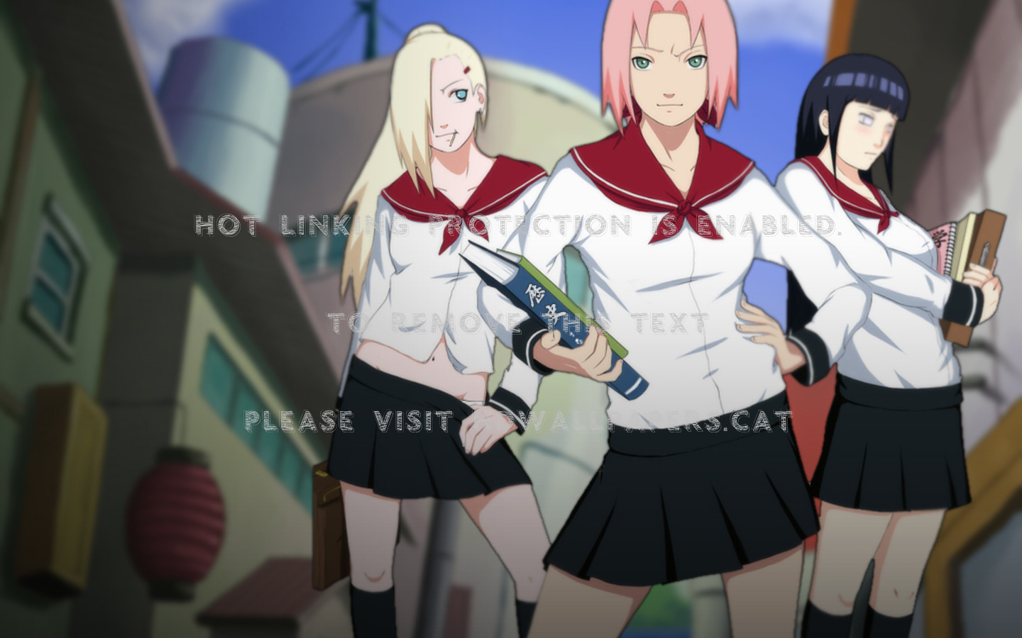ino sakura hinata school naruto anime