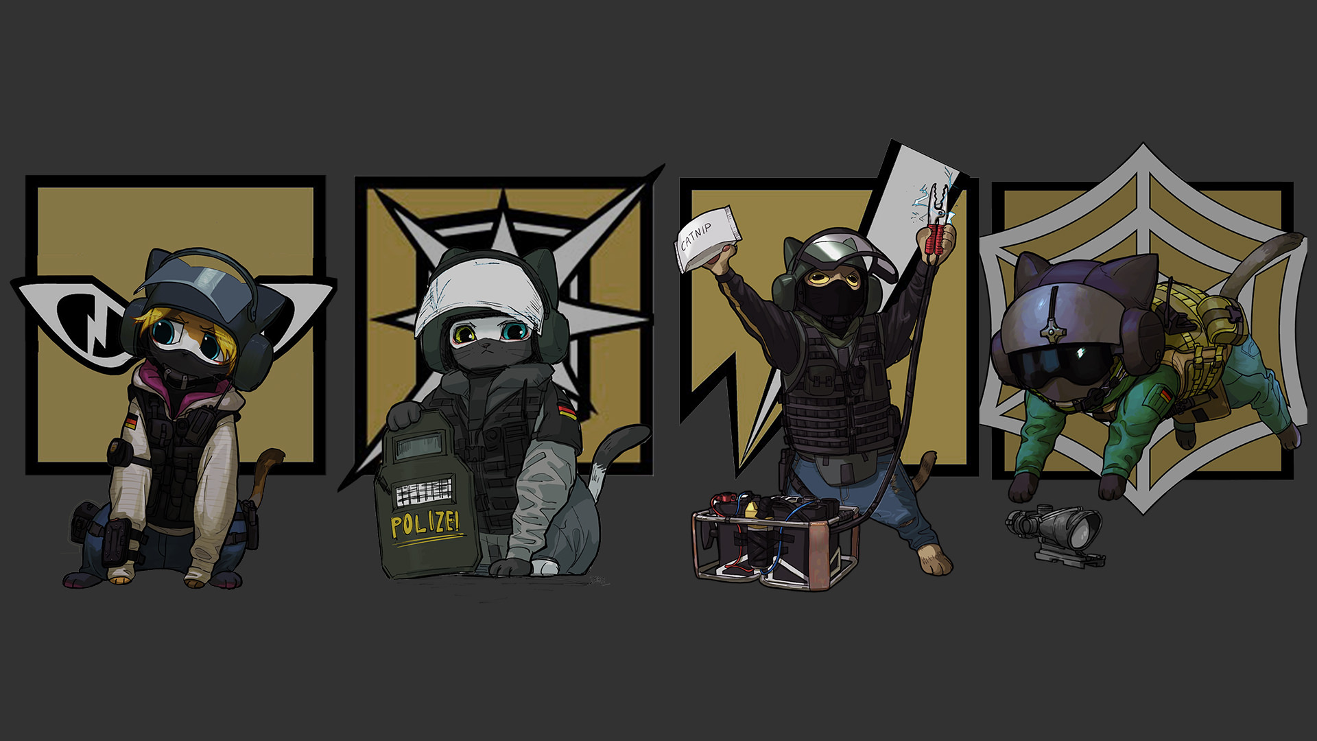 I Made A Wallpaper Out Of The GSG 9 Cats Shuruder Drew