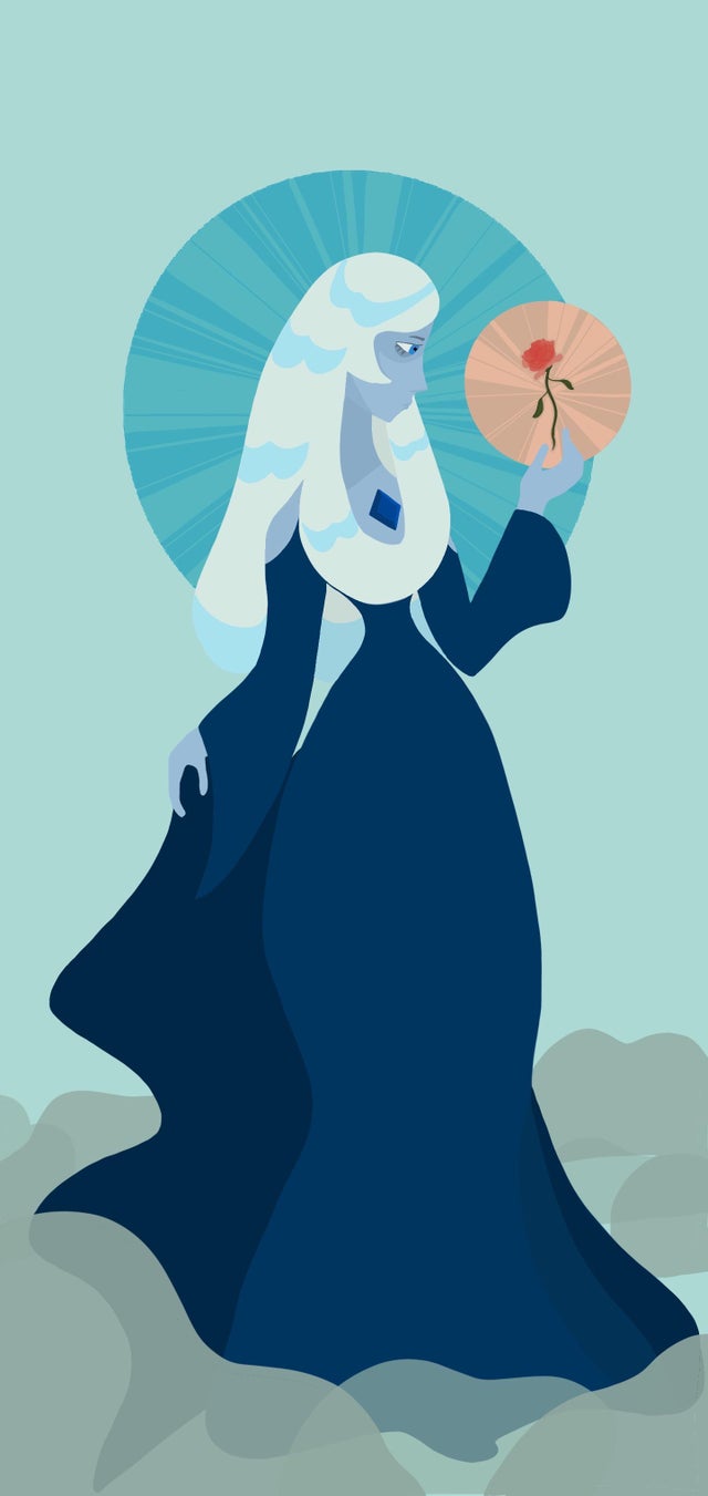 Simplistic Blue Diamond wallpaper I made with Procreate. Not sure if done completely, please give critics and tips!