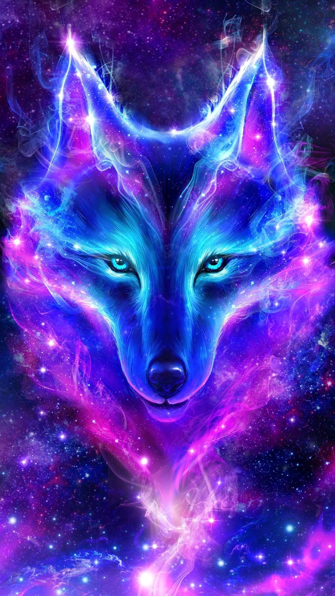 sky live wallpaper,canidae,purple,fox,red wolf,space.