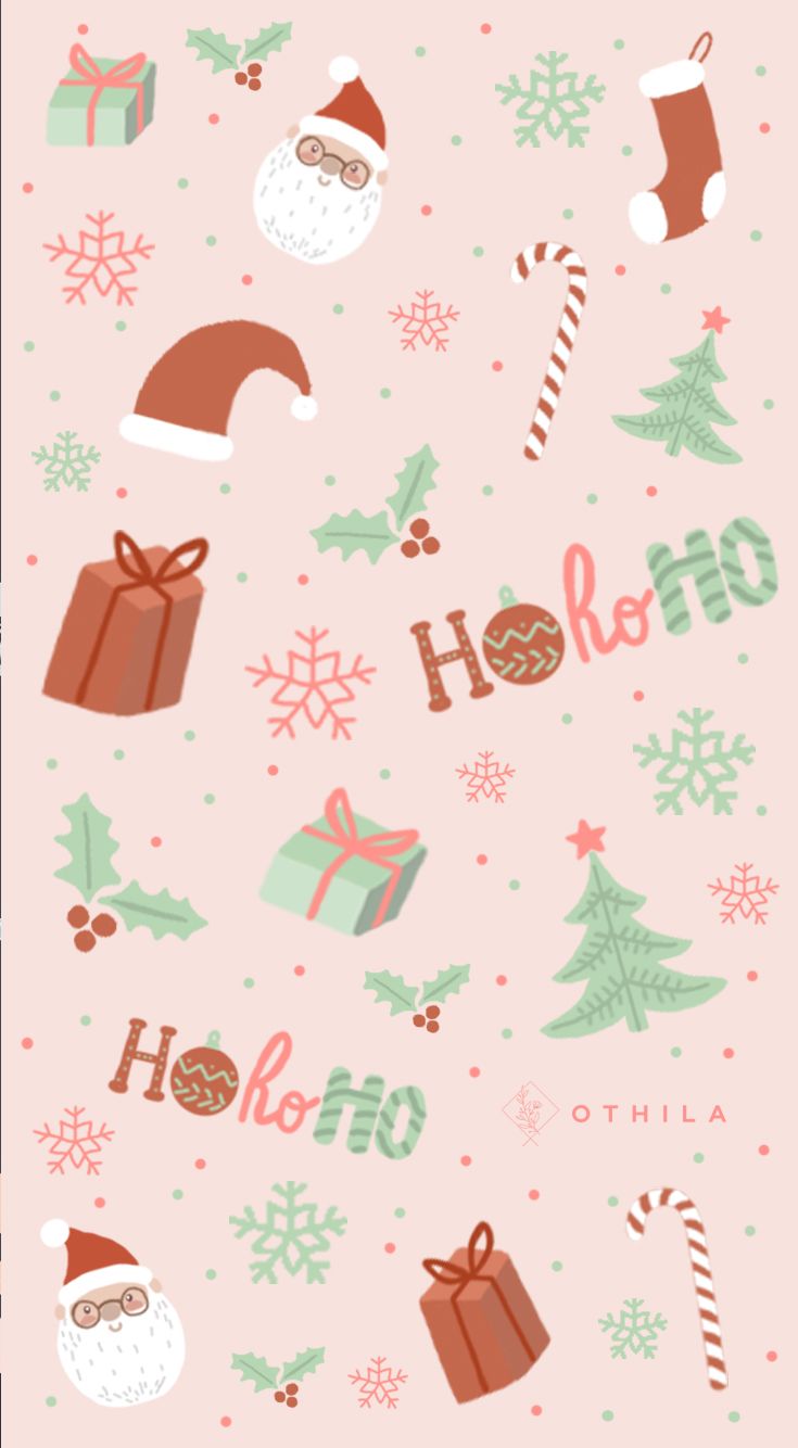 christmas #snow #hohoho #gifts #wallpaper #pink #design. Christmas phone wallpaper, Cute christmas wallpaper, Wallpaper iphone christmas