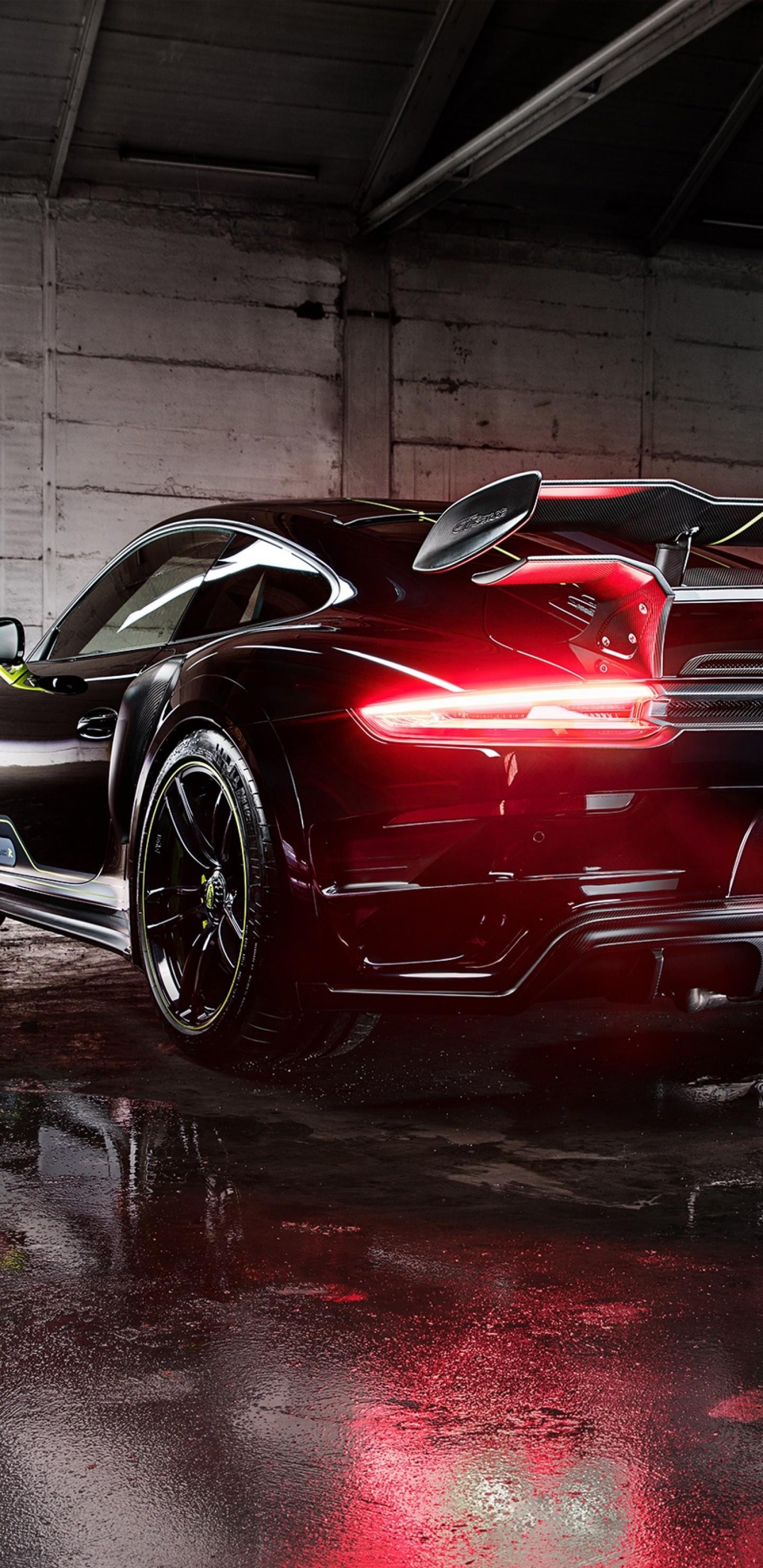 Download 1440x2960 Porsche 911 Turbo Gt, Back View, Black, Supercar, Cars Wallpaper for Samsung Galaxy S Note S S8+, Google Pixel 3 XL