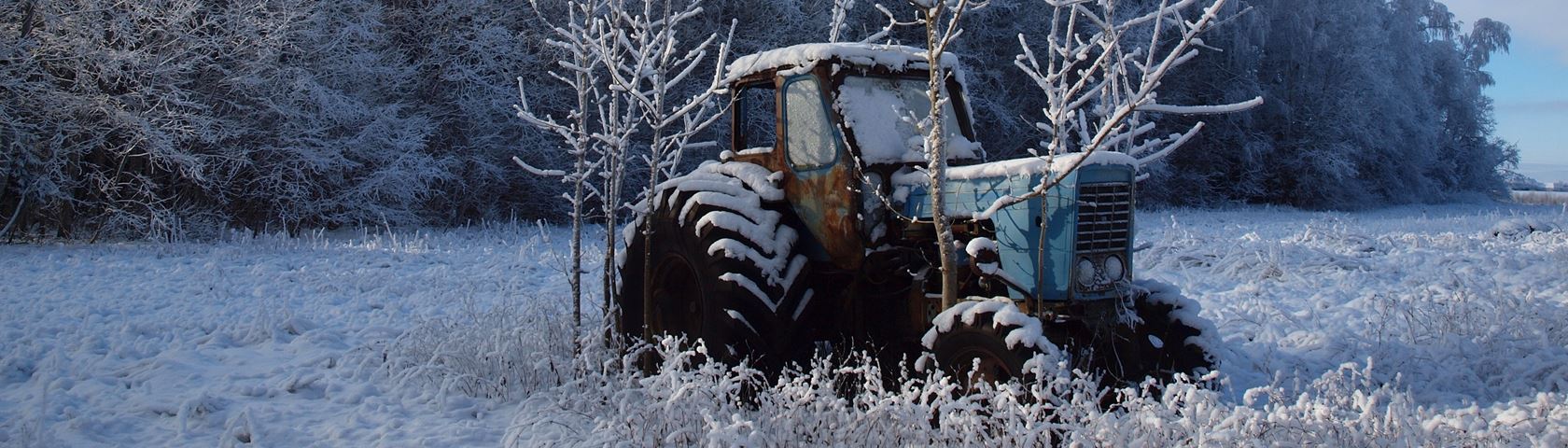 Old Tractor in the Snow • Image • WallpaperFusion by Binary Fortress Software