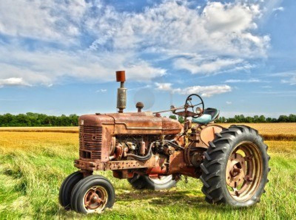 red old rusty tractor in a field. Tractors, Vintage tractors, Tractor picture