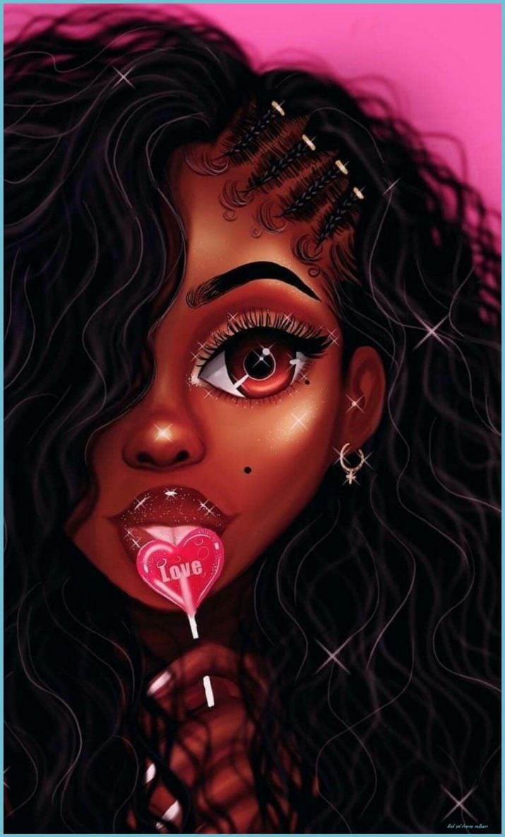 Black Girl Cartoon Wallpaper