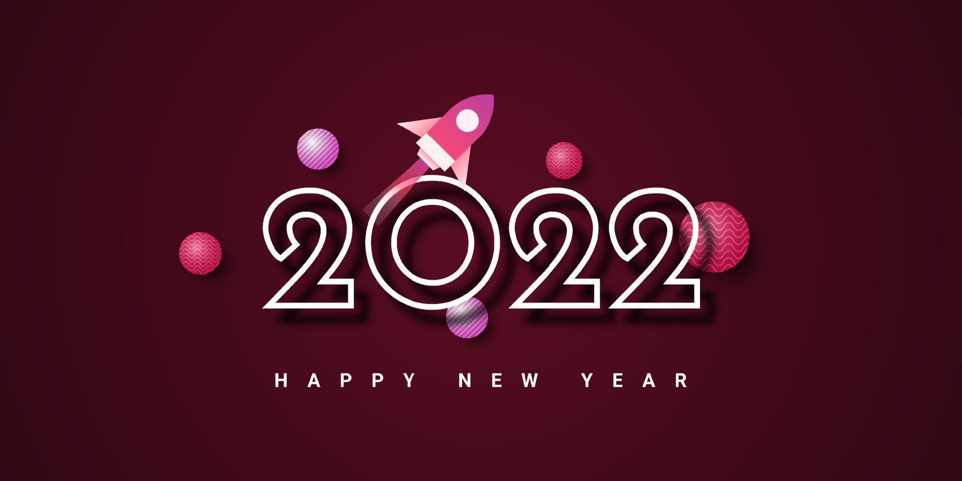 Happy New Year 2022 Vector Image, Wallpaper Greeting Cards