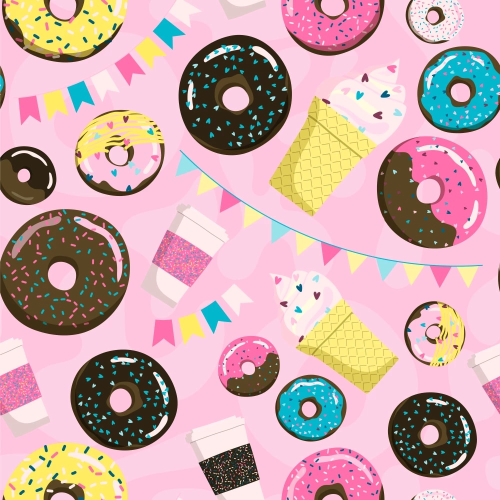 LIFE MAGIC BOX Donut Wall Backdrop Baby Photo Background Kids Birthday Party Wallpaper. Background