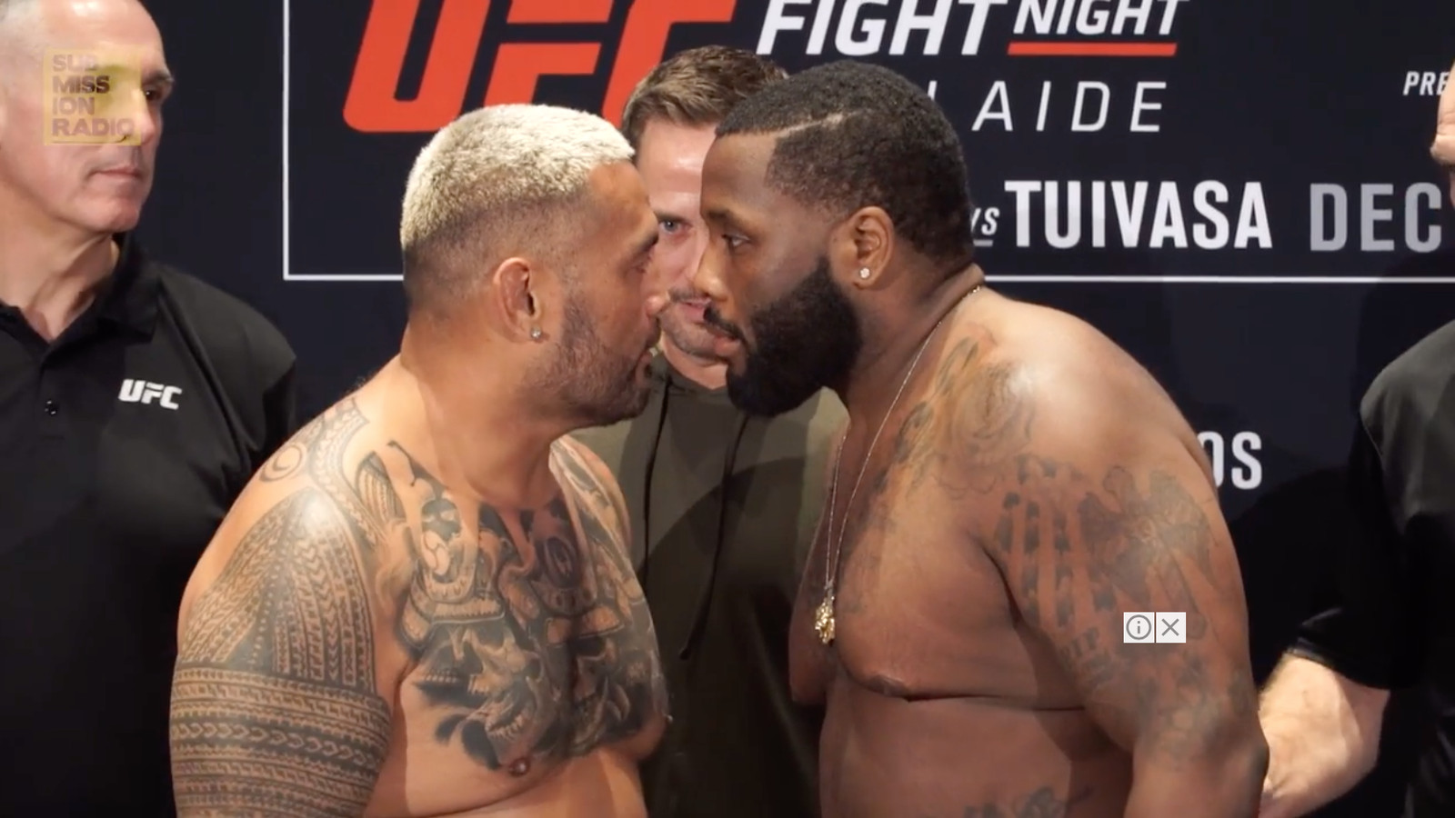 UFC Adelaide Weigh In Results: Mark Hunt Scuffles With Justin Willis Backstage (Video)