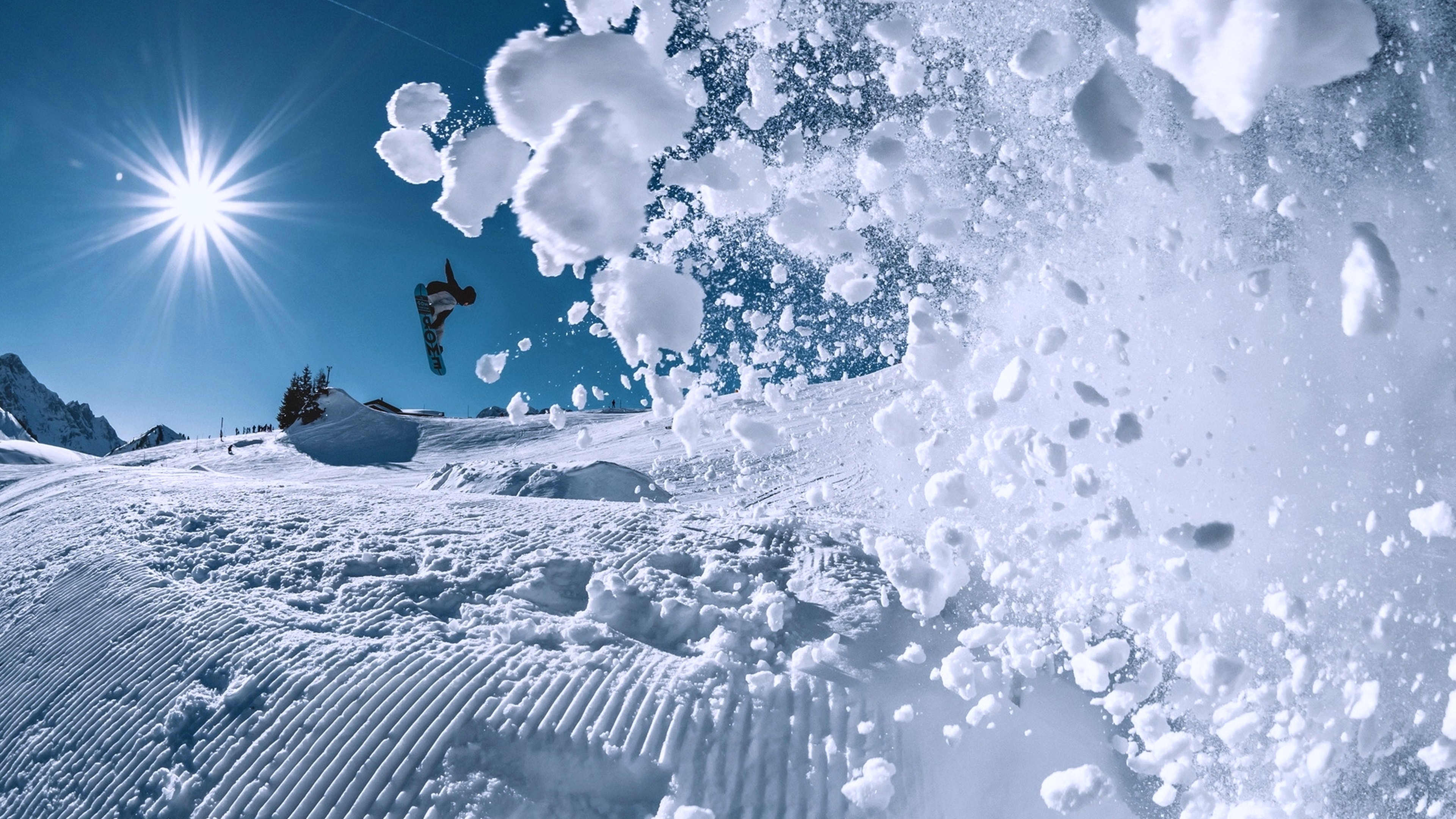 Wallpaper snowboarding, winter, snow, 4k, Sport