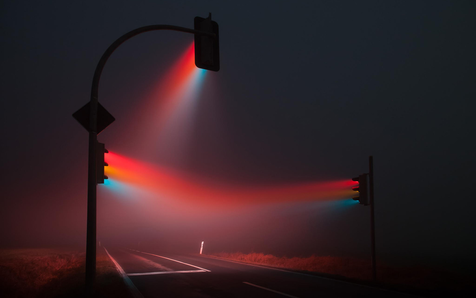 Colorful Traffic Light Beams Wallpaperx1200