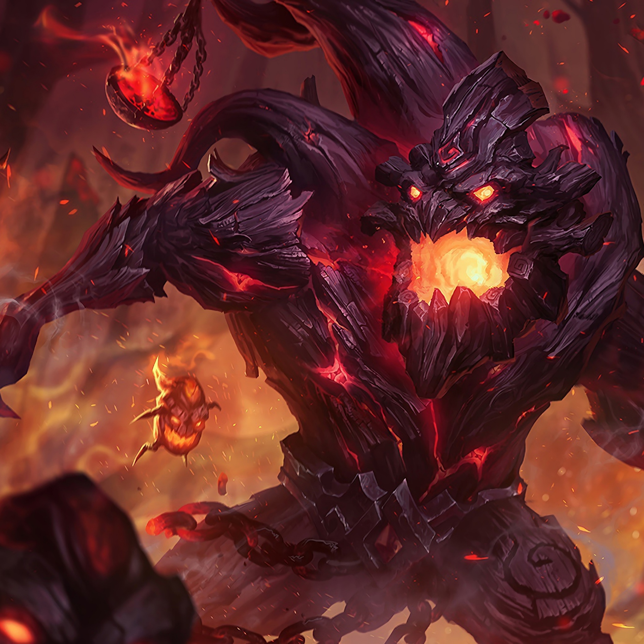Wallpaper 4k Charred Maokai LoL Splash Art League of Legends lol Wallpaper