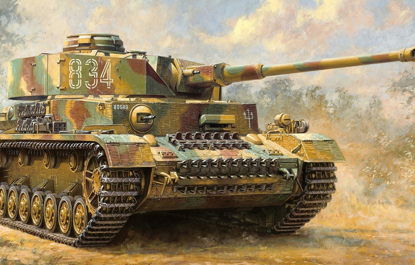 Wallpaper A IV, medium tank, Panzerkampfwagen IV, Tank weapon, Pz. IV, Panzerwaffe, tank troops, Ausf.J image for desktop, section оружие