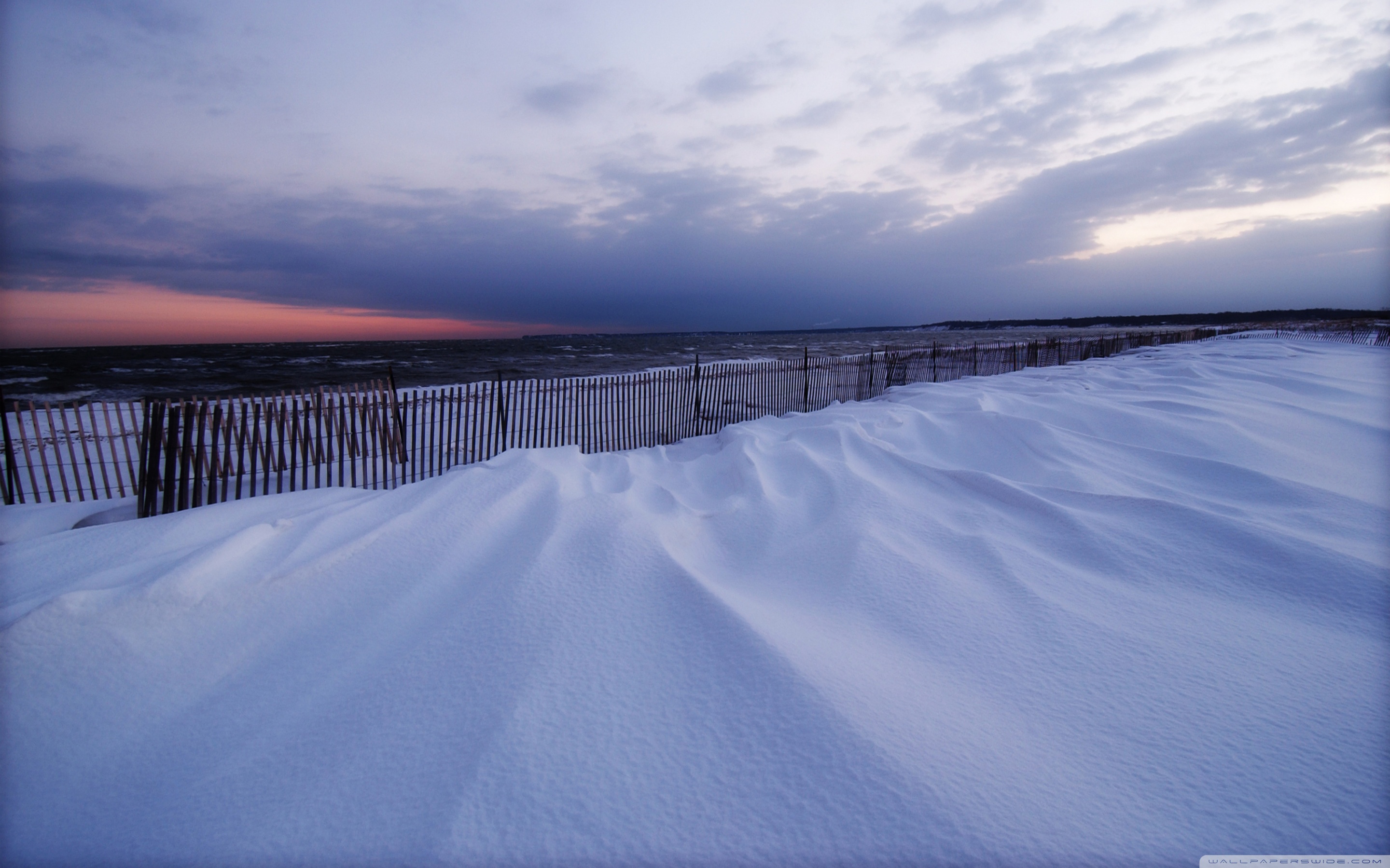 Snowy Beach, Winter Ultra HD Desktop Background Wallpaper for 4K UHD TV, Multi Display, Dual Monitor, Tablet