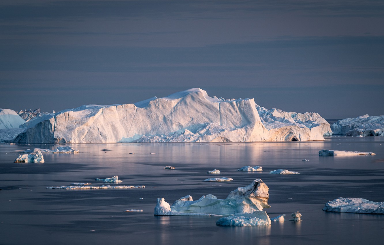 Wallpaper winter, sea, snow, ice, iceberg, Greenland image for desktop, section пейзажи