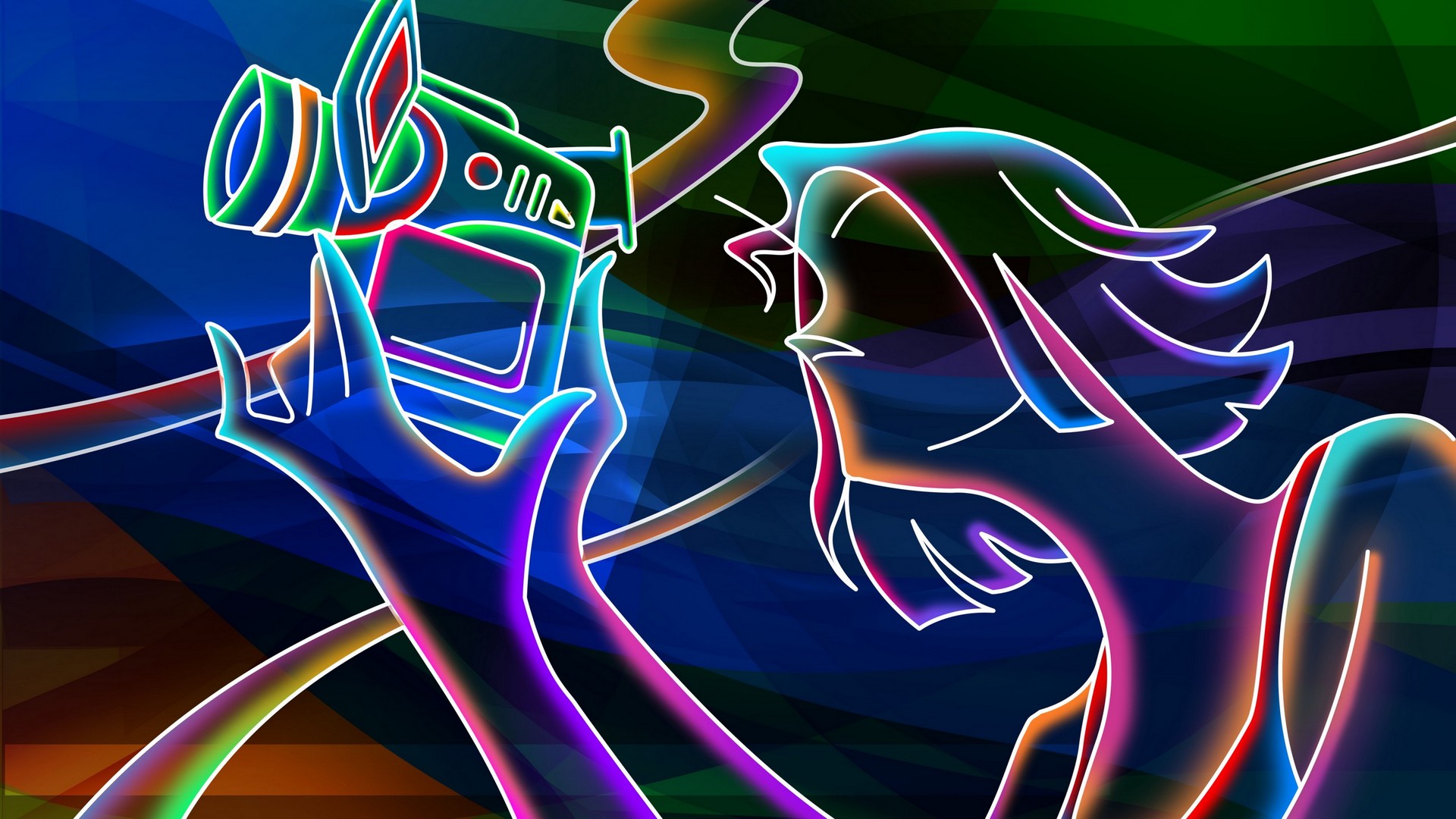 Desktop Wallpaper Blue Neon Cute Wallpaper