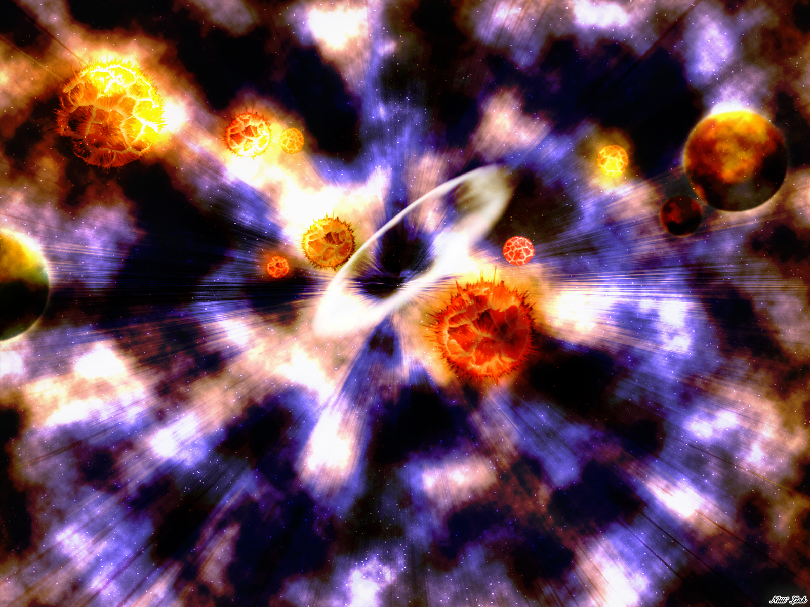 Wallpaper de Galaxian Explosion. By Niiii' Link. Saint seiya, Constelaciones, Géminis