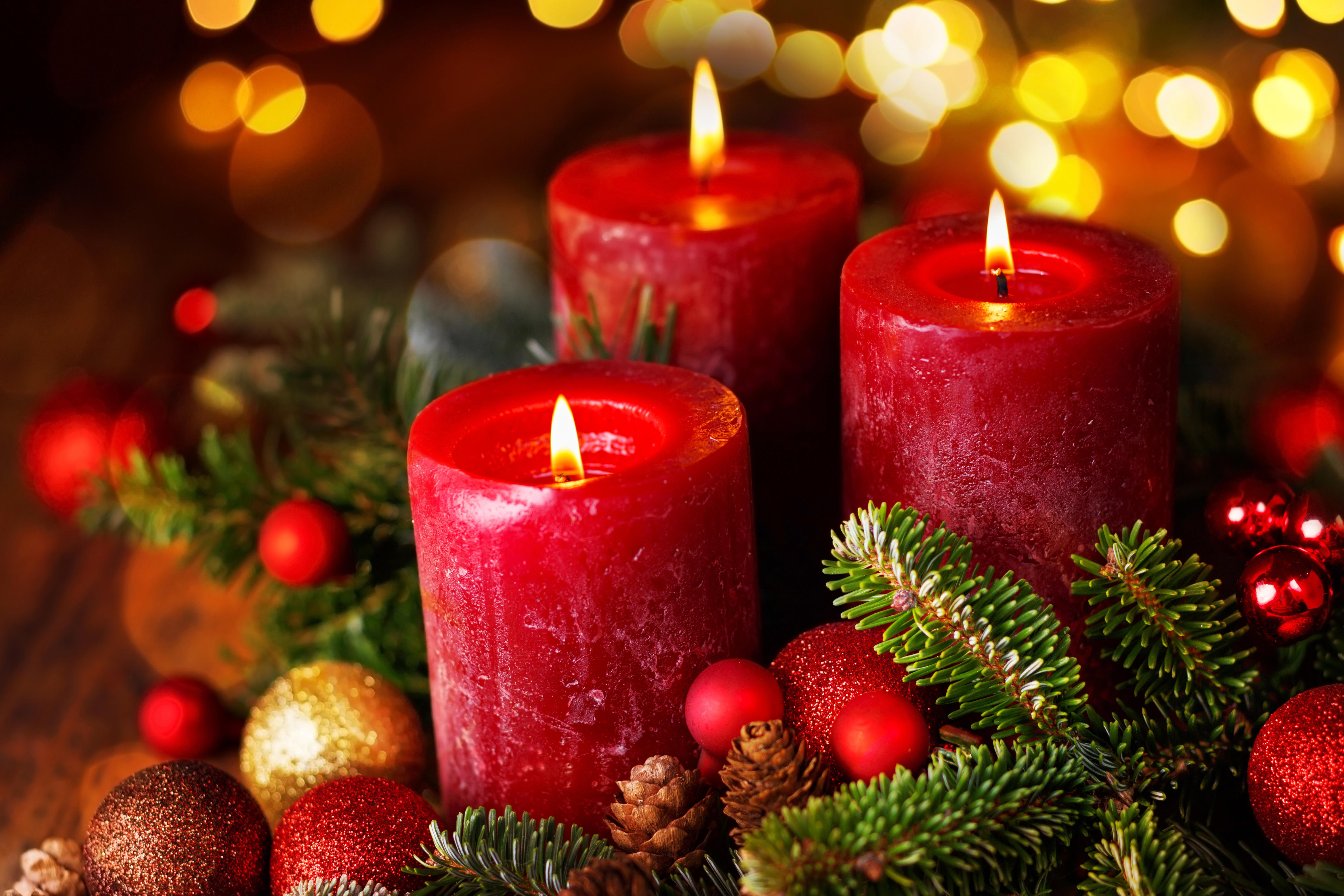 Photo christmas candles christmas wallpaper new year picture on Fonwall