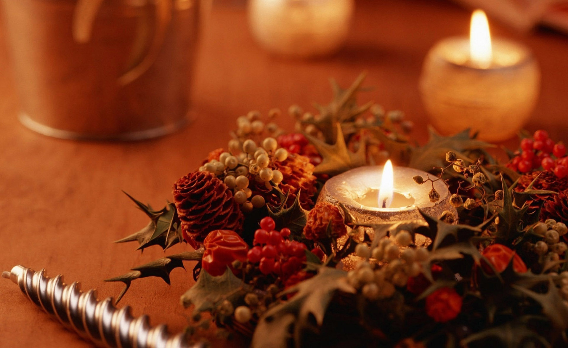 Christmas Wallpaper Lights And Candles Декабря Праздник