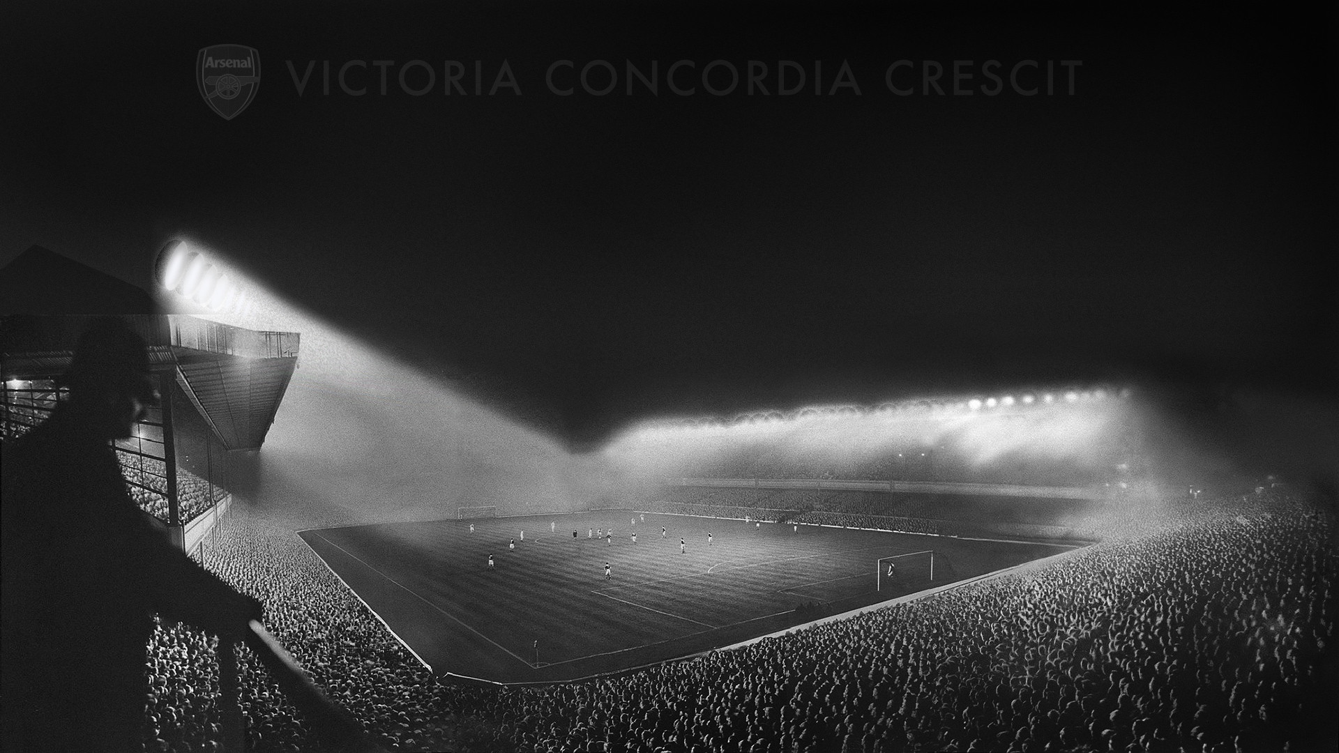 Arsenal F.C.'s Highbury Stadium In London During A Match Where Floodlights Were Used For The 2nd Time Ever, C. 1952. (x Post From R HistoryPorn)