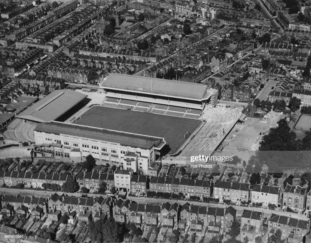 An aerial view of the Highbury Stadium football ground, home to the. News Photo