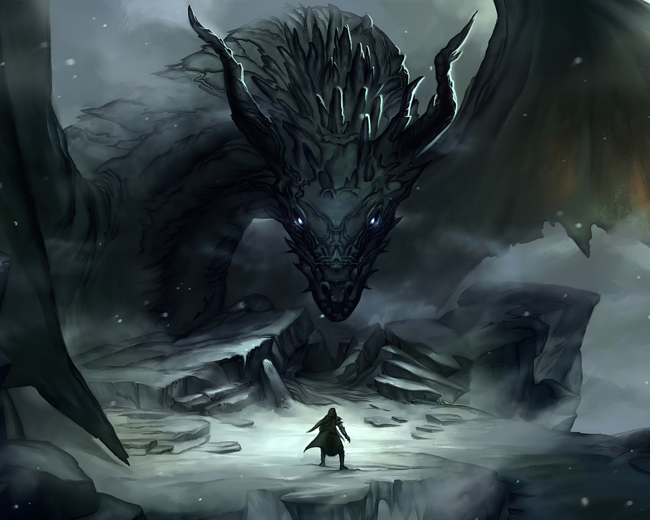 Download 1280x1024 wallpaper dragon master and dragon, art, fantasy, standard 5:4, fullscreen, 1280x1024 HD image, background, 24881