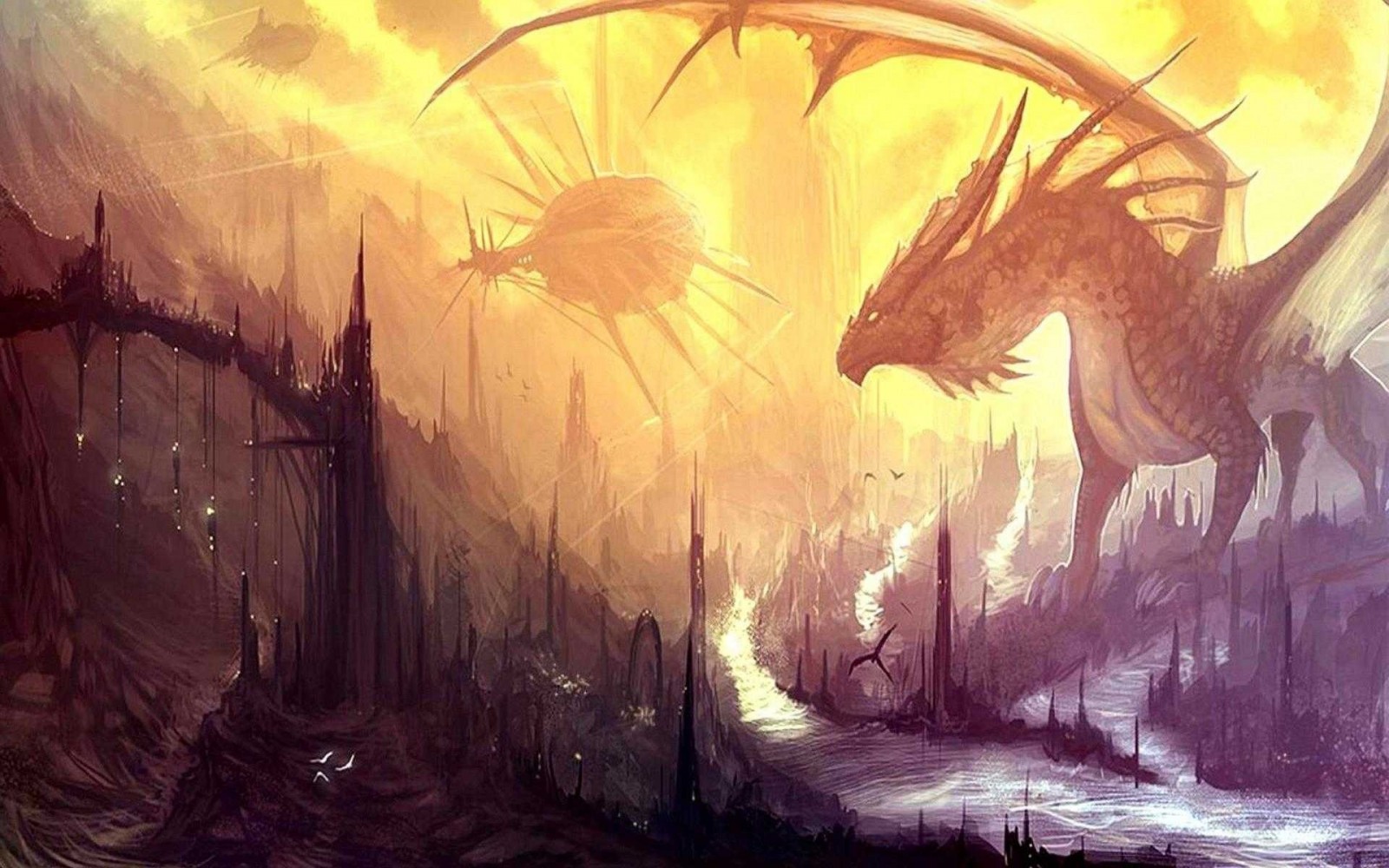illustration, fantasy art, dragon, sketch, screenshot, computer wallpaper High quality walls