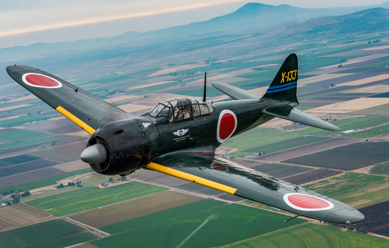 Wallpaper fighter, Japanese, deck, A6M3 Zero image for desktop, section авиация