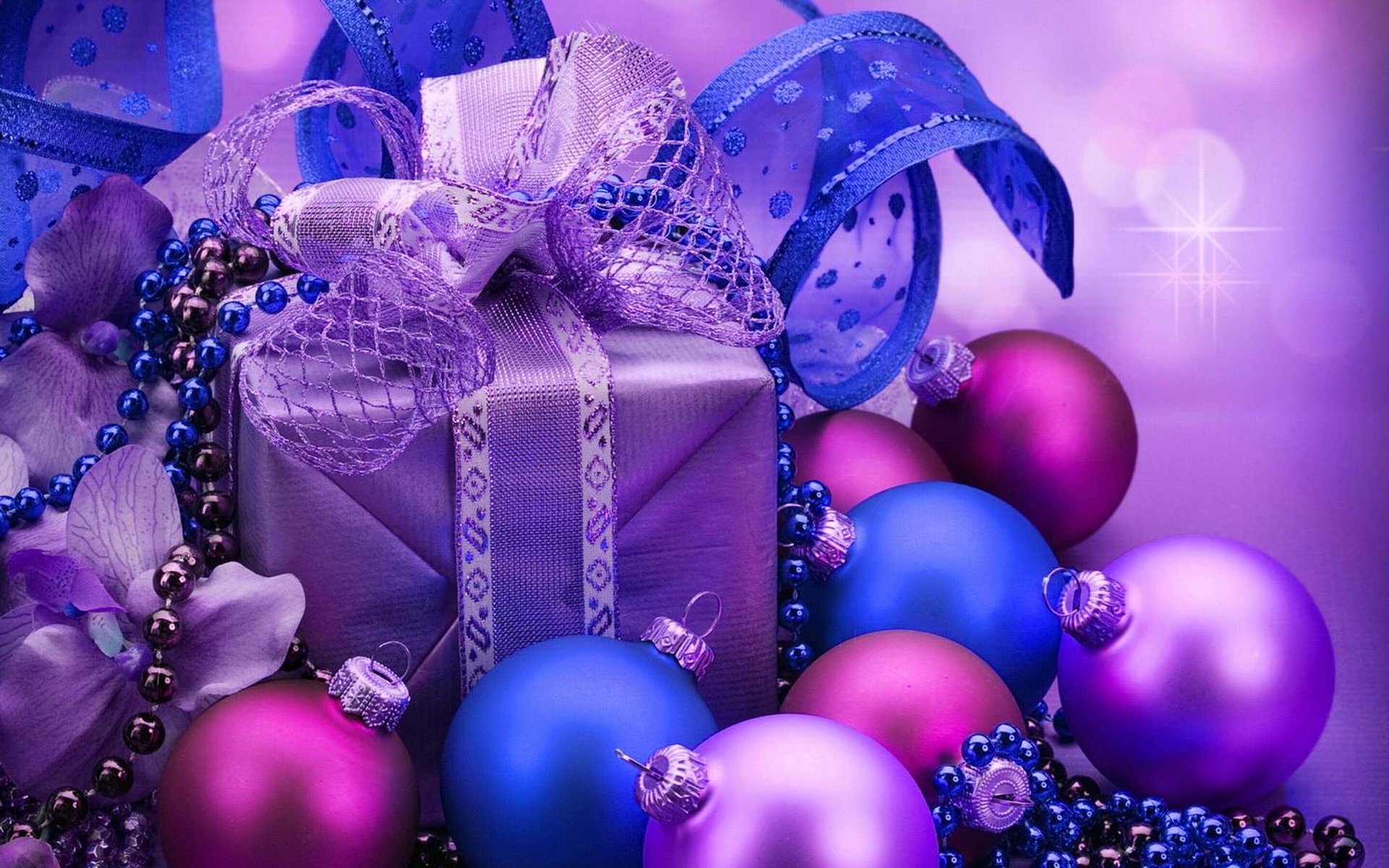 Purple and Blue Christmas HD Wallpaper