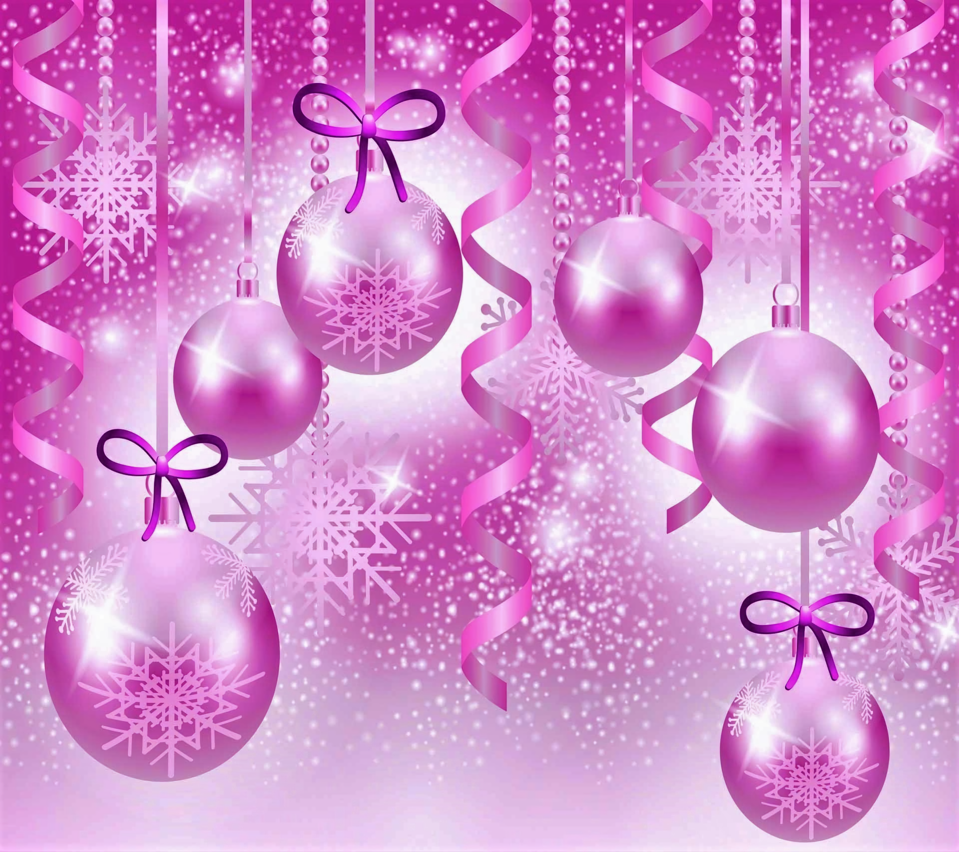 Pink and Purple Christmas Ornaments