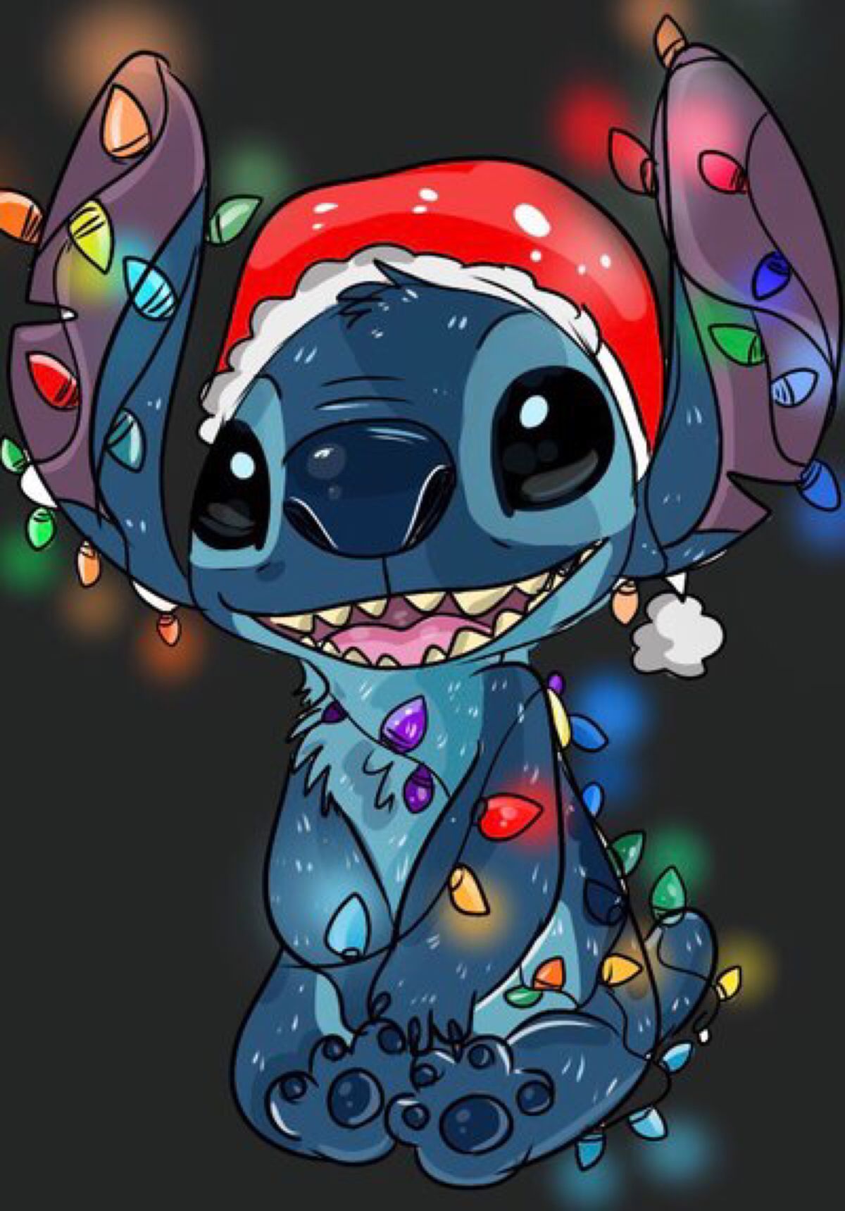 Christmas stitch. Stitch drawing, Wallpaper iphone christmas, Cartoon wallpaper iphone