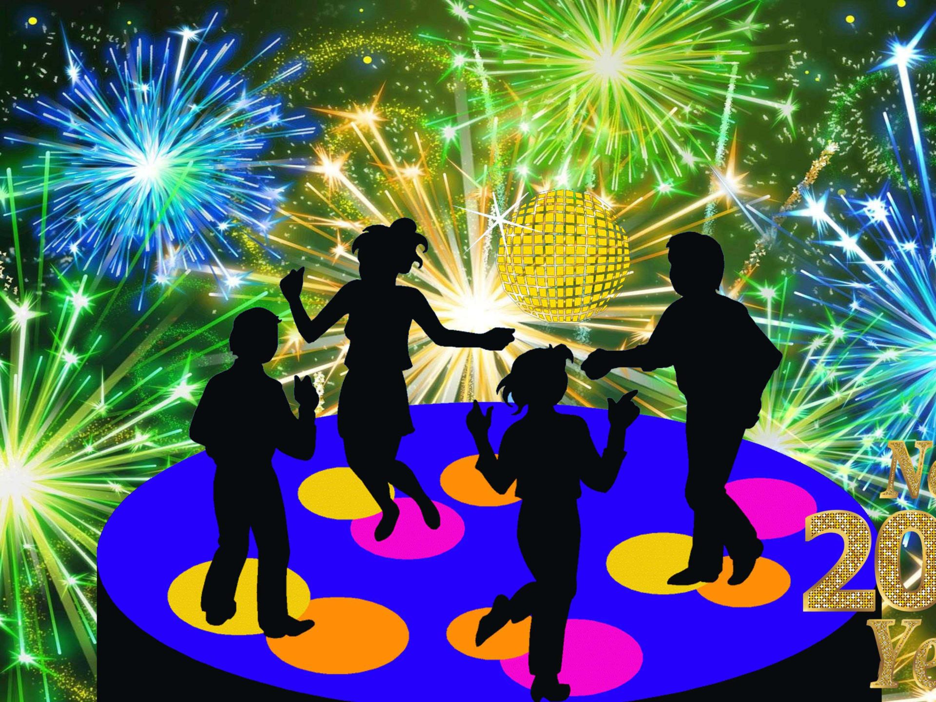 New Year's Eve 2022 Disco Music Dancing Celebration Fireworks Greeting Card New Year HD Wallpaper For Mobile Phones And Computer, Wallpaper13.com