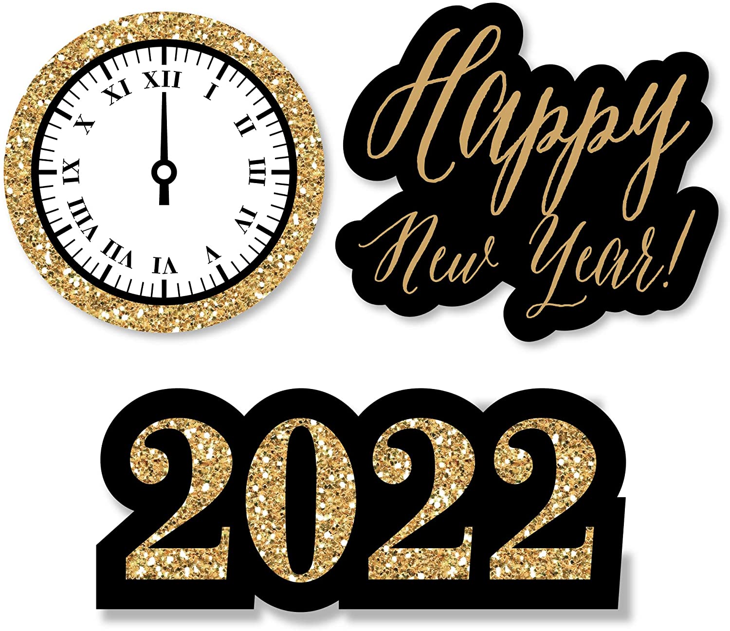 Big Dot Of Happiness New Year's Eve Shaped 2022 New Years Eve Party Cut Outs Count, Home & Kitchen