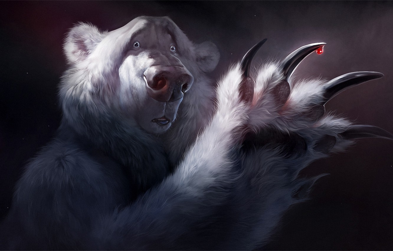 Wallpaper blood, surprise, bear, art, claws image for desktop, section разное