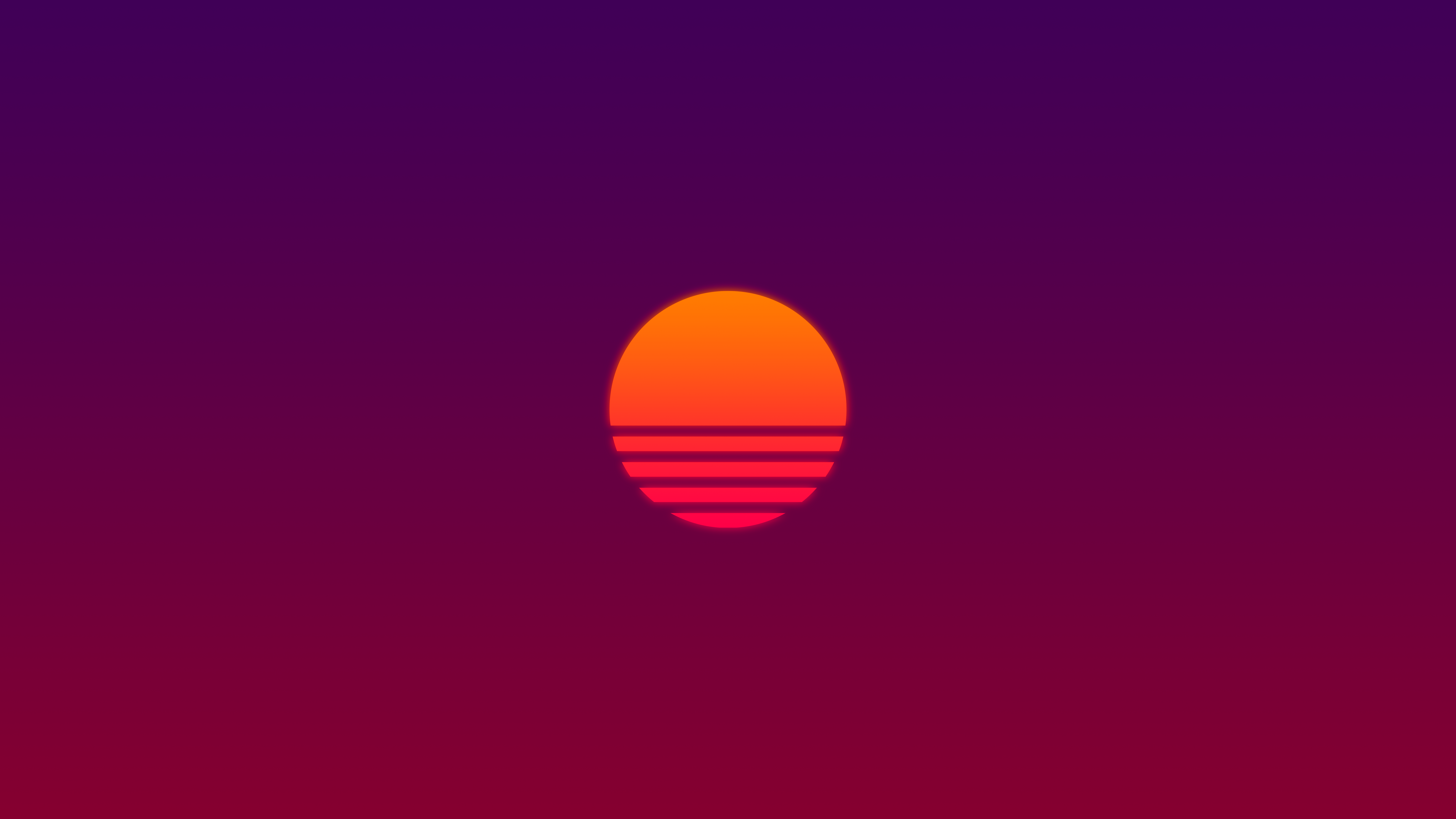 Wallpaper, digital art, artwork, illustration, synthwave, vaporwave, Sun, simple background, Retrowave, minimalism 7680x4320