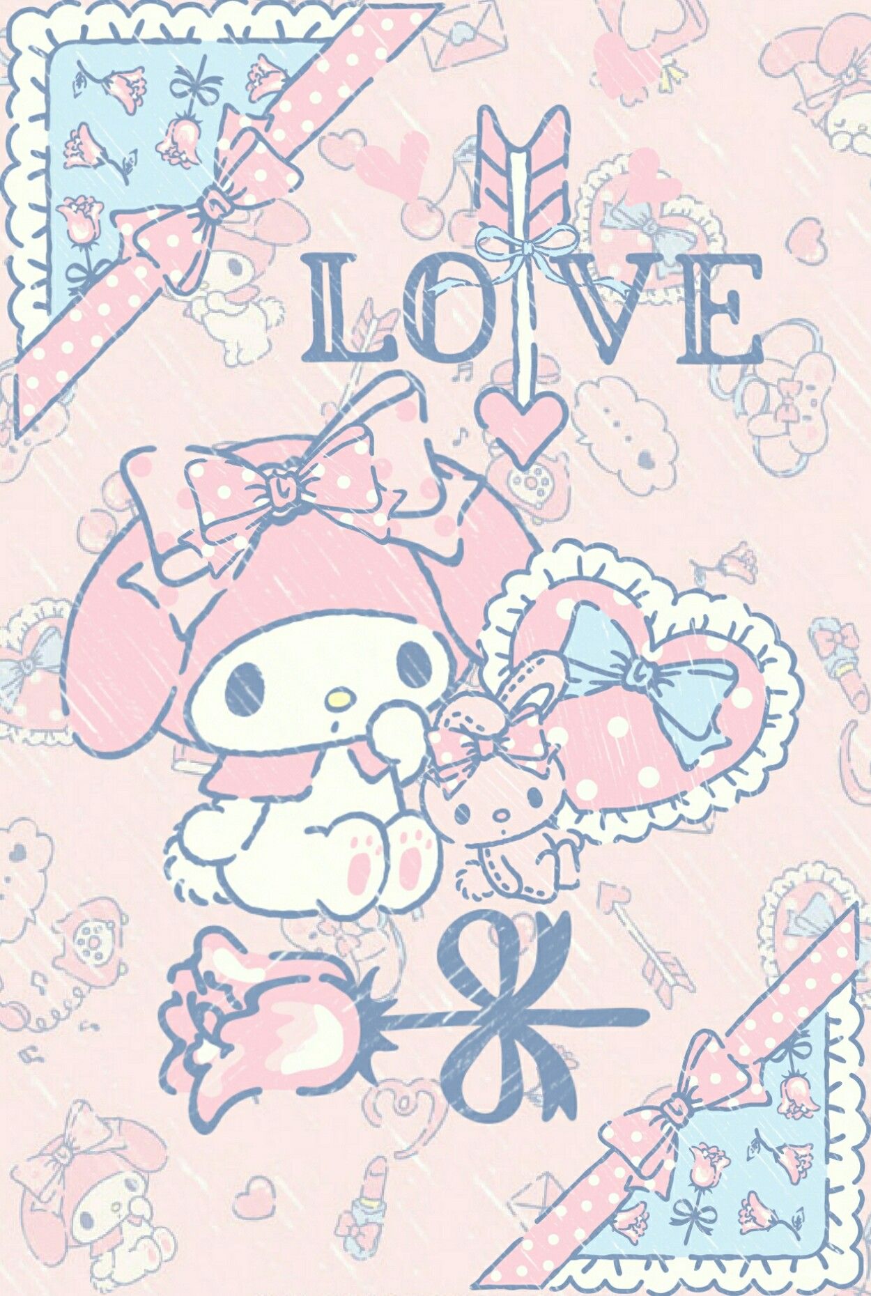 My Melody LOVE ALWAYS St. Valentine's Day, as courtesy of Sanrio. My melody wallpaper, Sanrio wallpaper, Melody hello kitty