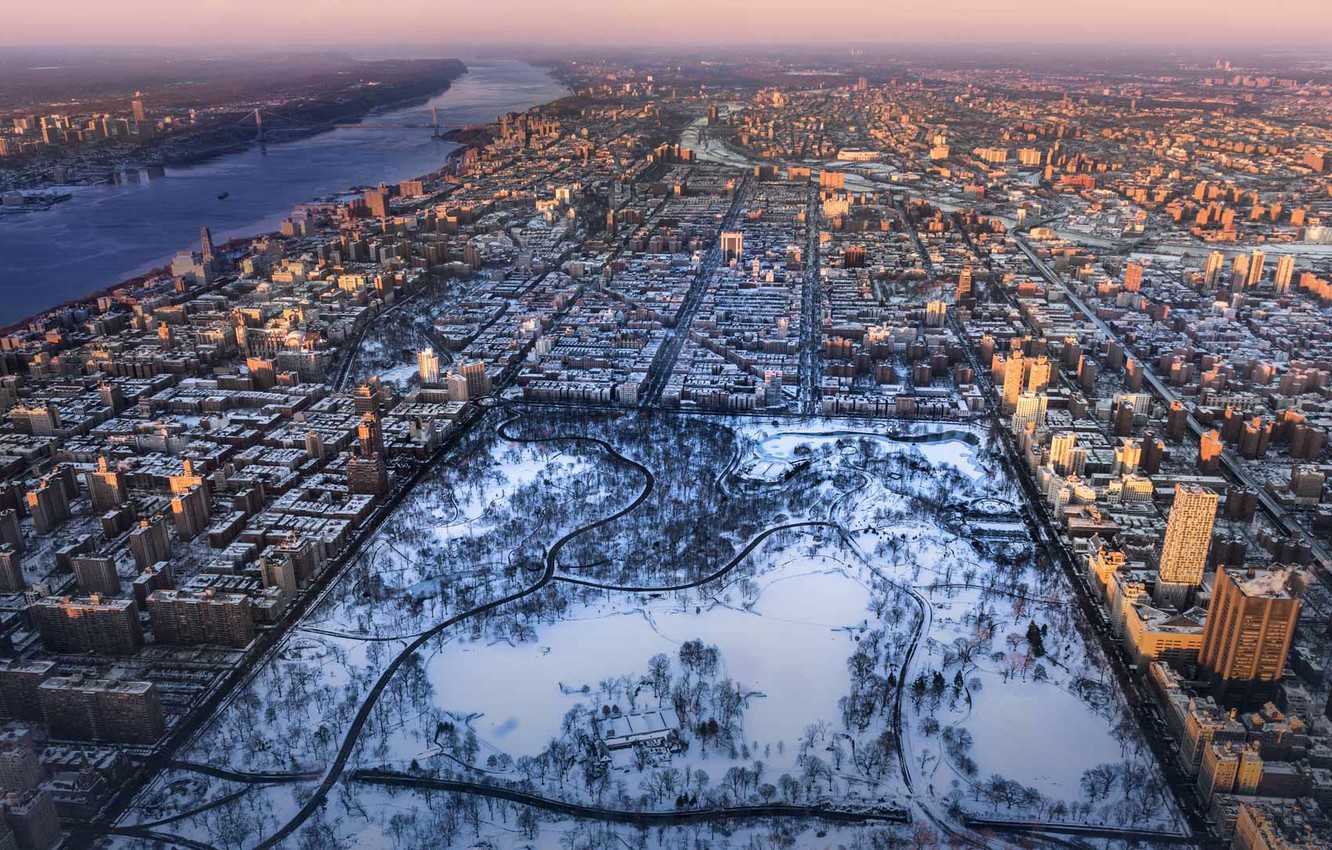 new york winter wallpaper, aerial photography, cityscape, urban area, metropolitan area, city, bird's eye view, residential area, human settlement, suburb, water