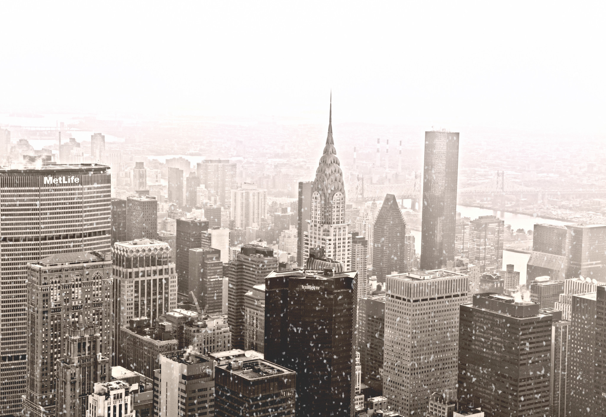 New York City Winter Skyline Wallpaper