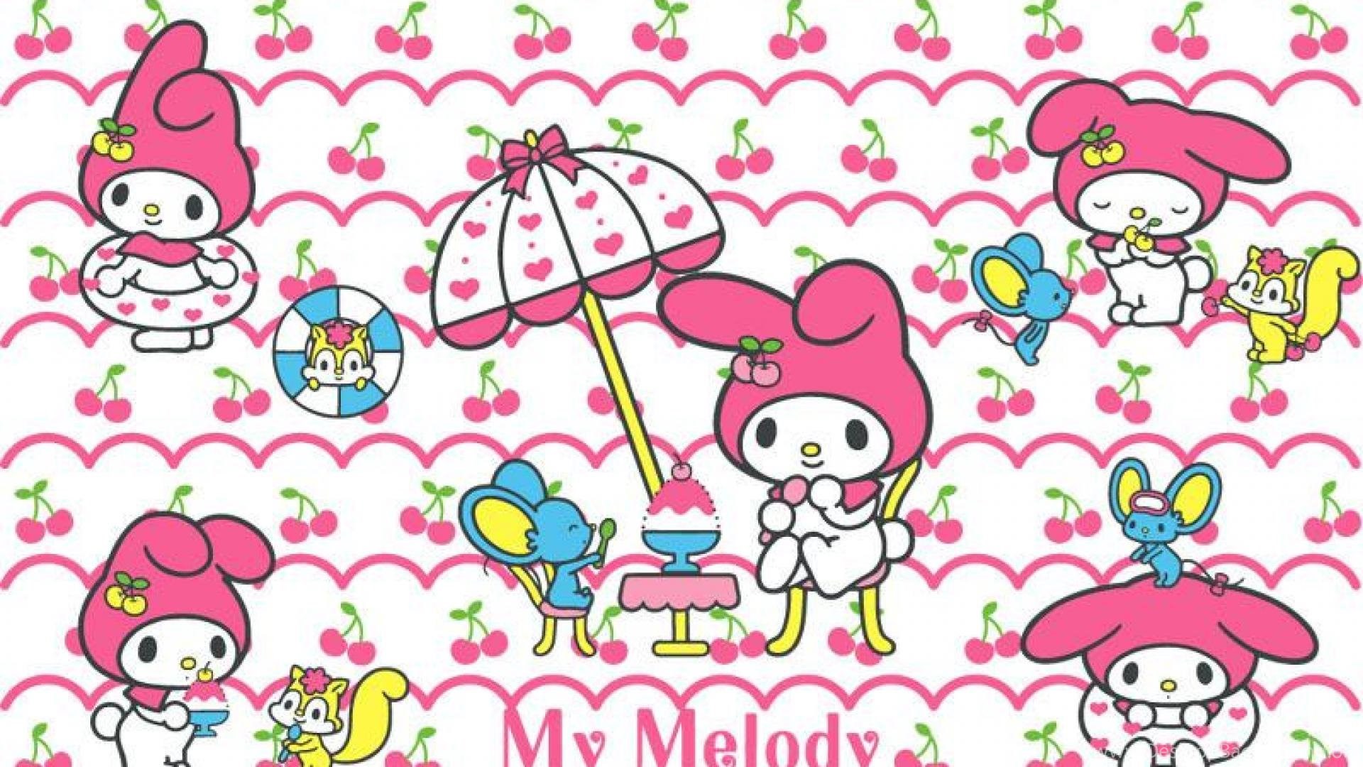 Wallpaper: My Melody, Sanrio, Cute, Pink Rabbits, Animals, Mouse. Desktop Background