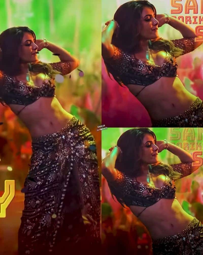 Samantha: Low neck jacket. short skirt. Samantha who went down to the standard local and danced to the item song!.news