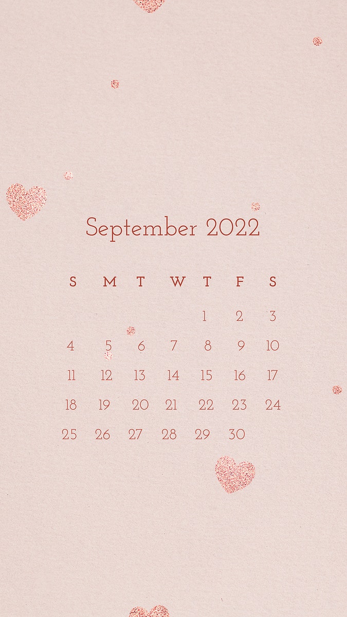 2022 September calendar, aesthetic feminine