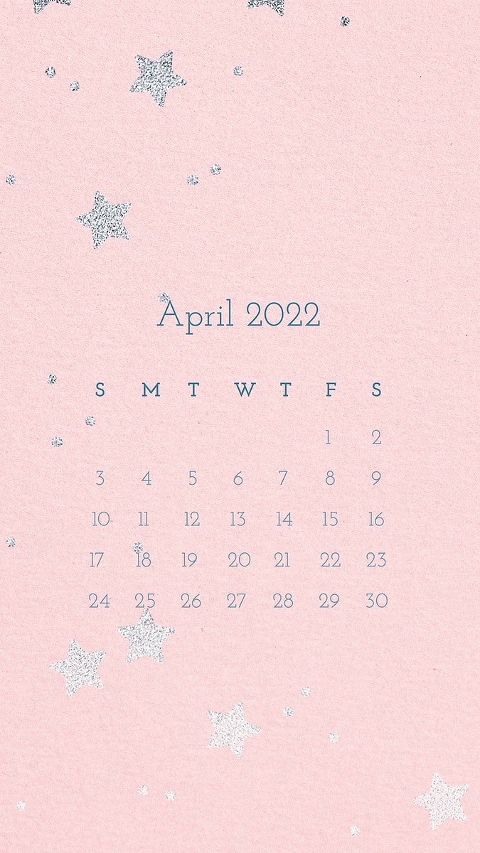 Aesthetic 2022 April calendar, printable