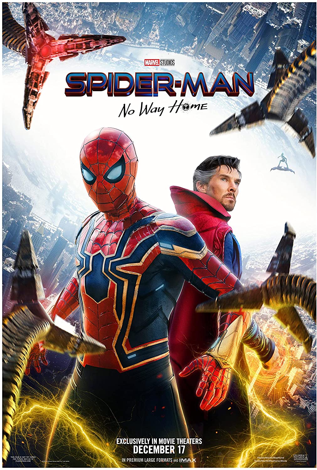 Spider Man No Way Home Movie Poster Glossy Print Photo Wall Art Stars Zendaya Benedict Cumberbatch Tom Holland Sizes 8x10 11x17 16x20 22x28 24x36 27x40 (24x36 Inches): Posters & Prints