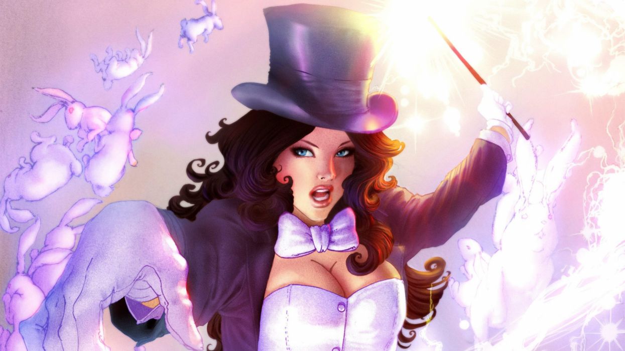 Zatanna Zatara comic character girl magia lovely beauty brunette wallpaperx1645