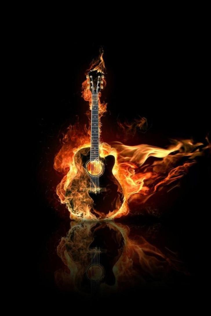 Wallpaper HD: Burning, Guitar, Wallpaper, Free, iPhone, Wallpaper