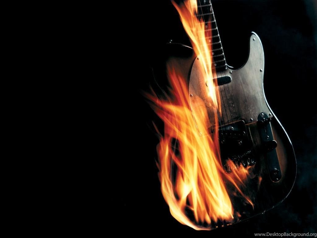 Flaming Guitar HD Wallpaper Desktop Background