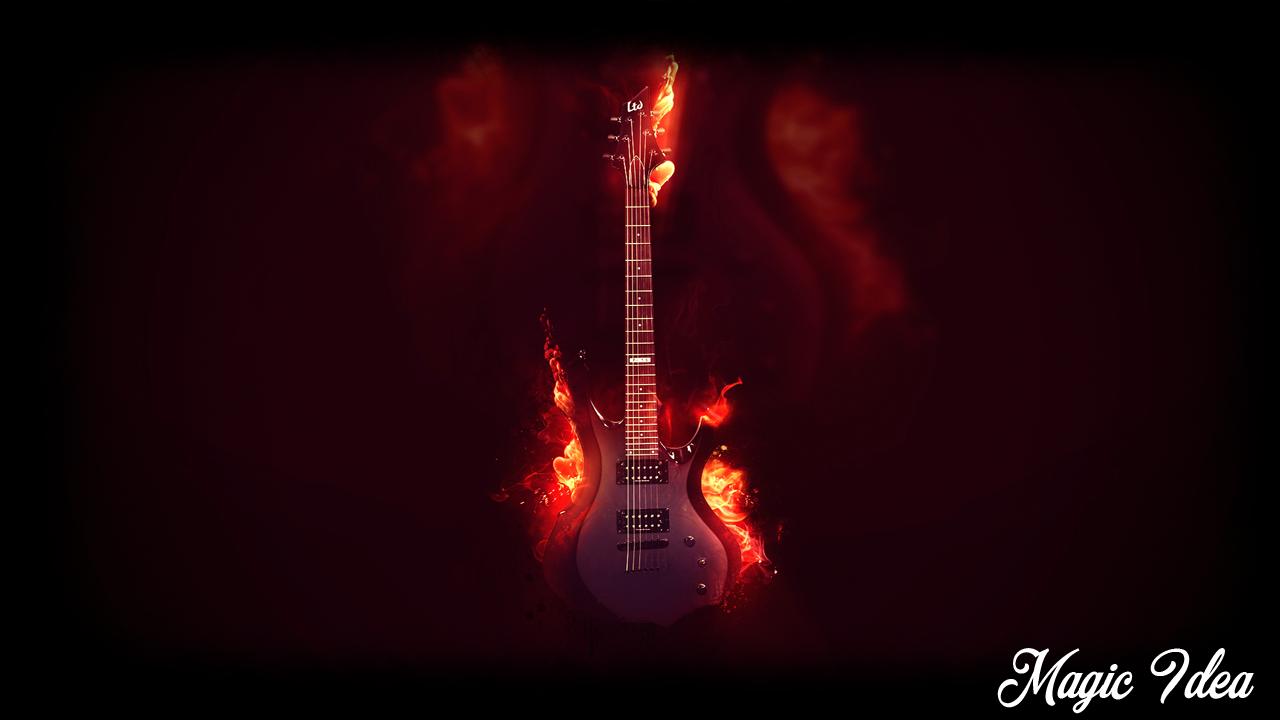 Guitar On Fire Wallpaper