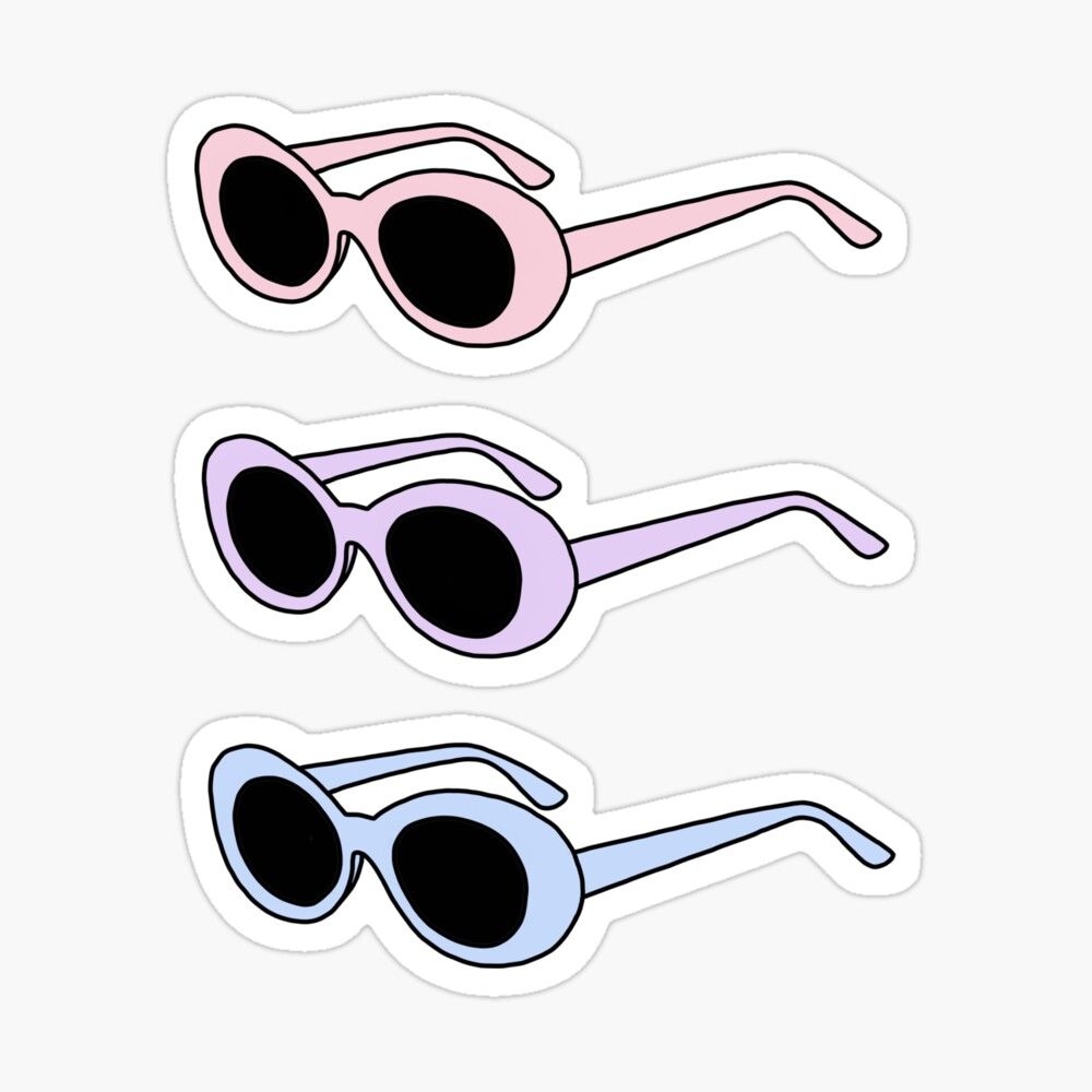Pack Of Pastel Clout Glasses Sticker By Pastel PaletteD. Cute Laptop Stickers, Bubble Stickers, Cool Stickers